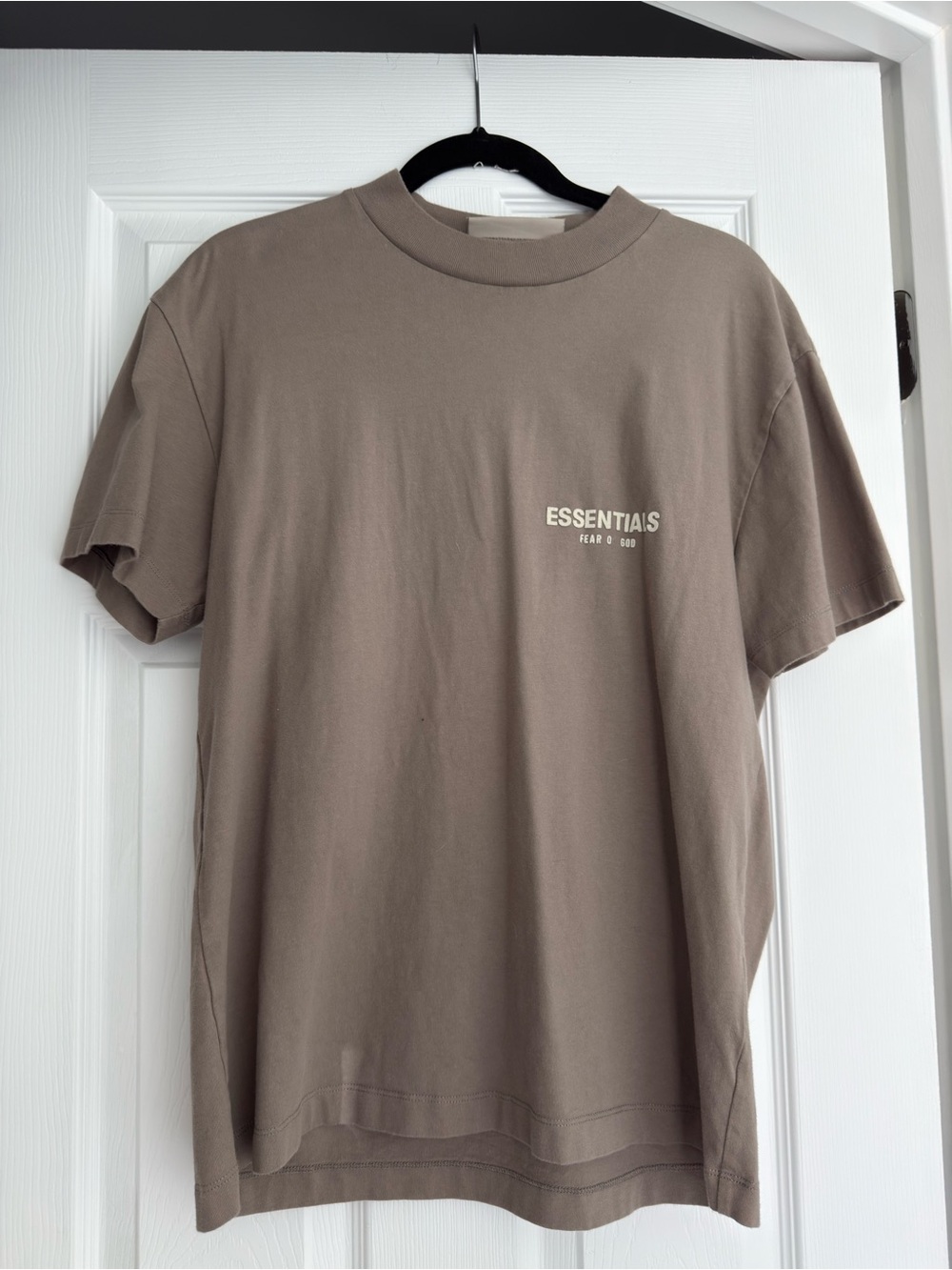 ESSENTIALS Short Sleeve Tee in Taupe with Small Chest Logo